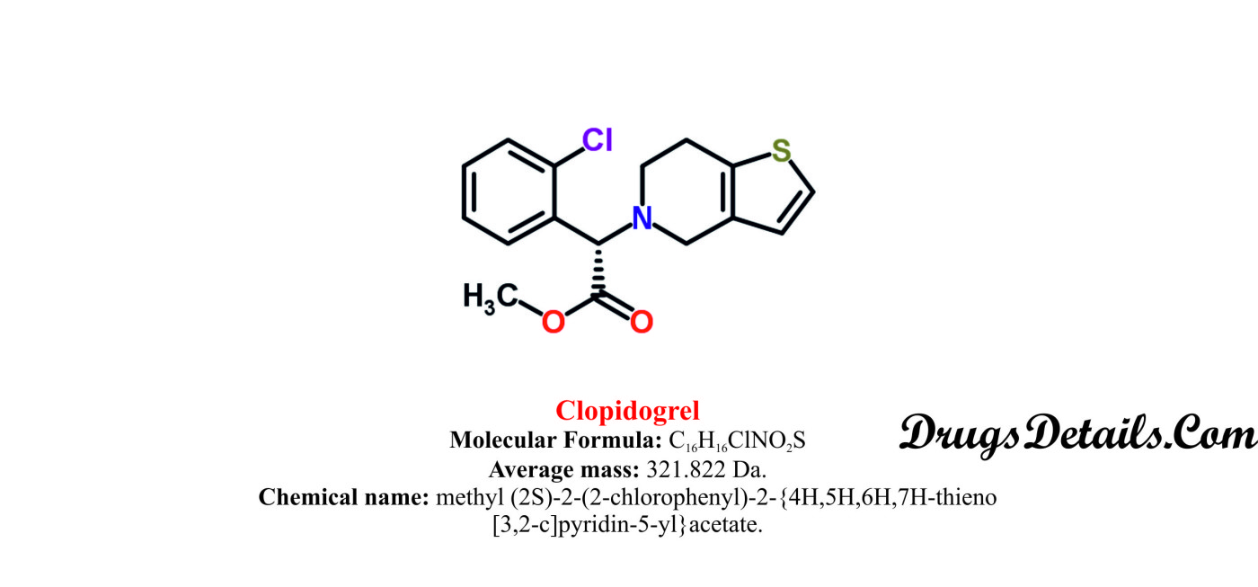 Clopidogrel : Structure and chemical information.