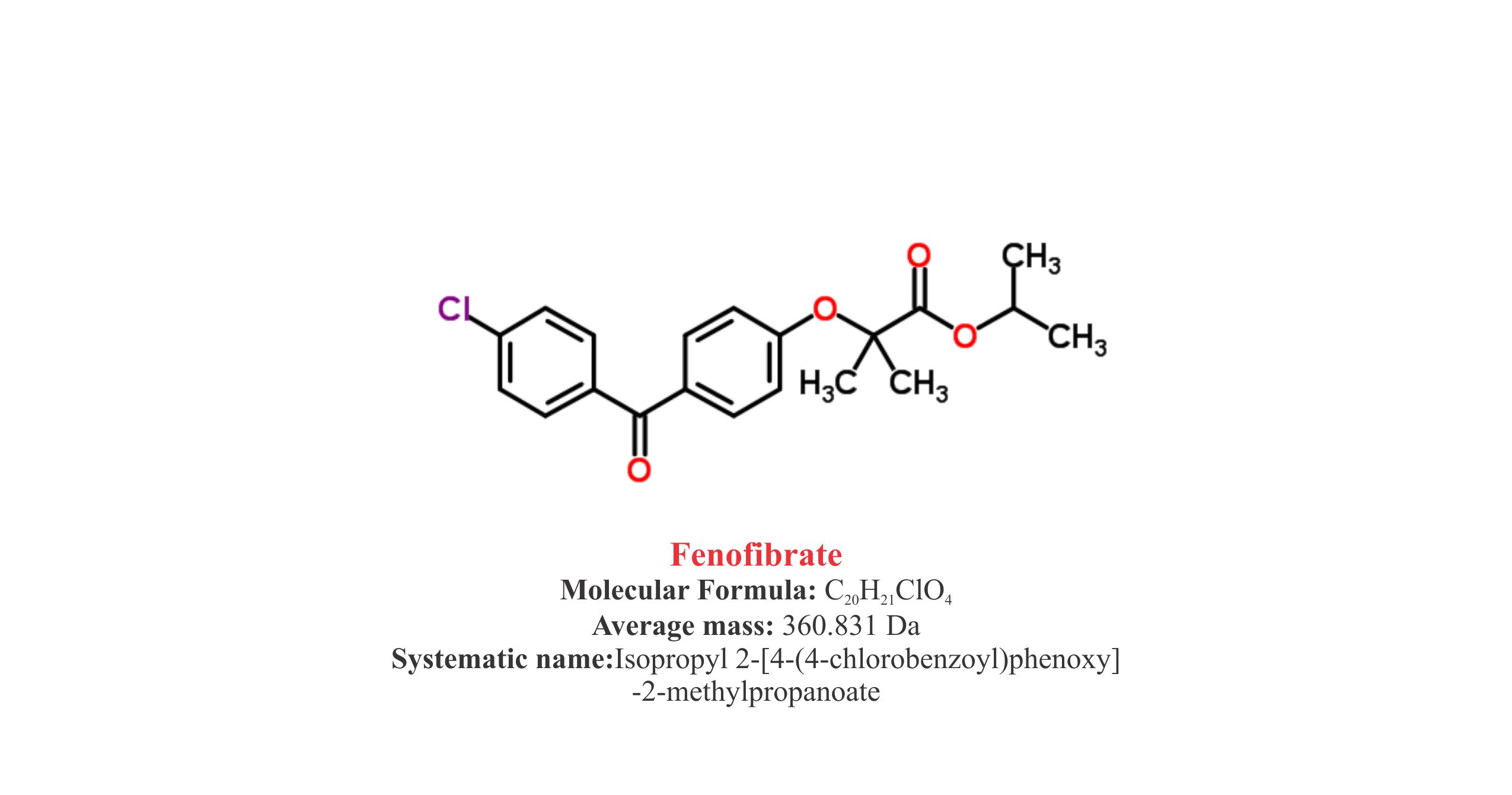Fenofibrate : Structure and chemical information.