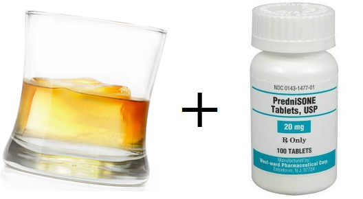 interaction between prednisone and alcohol