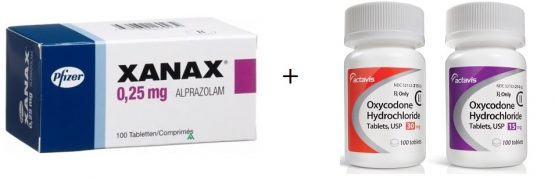 Drug interaction between xanax and oxycodone