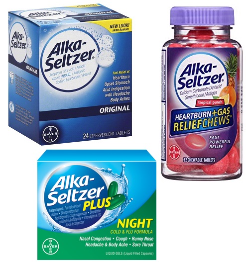 Alka-Seltzer original, plus, cold and cough, flu