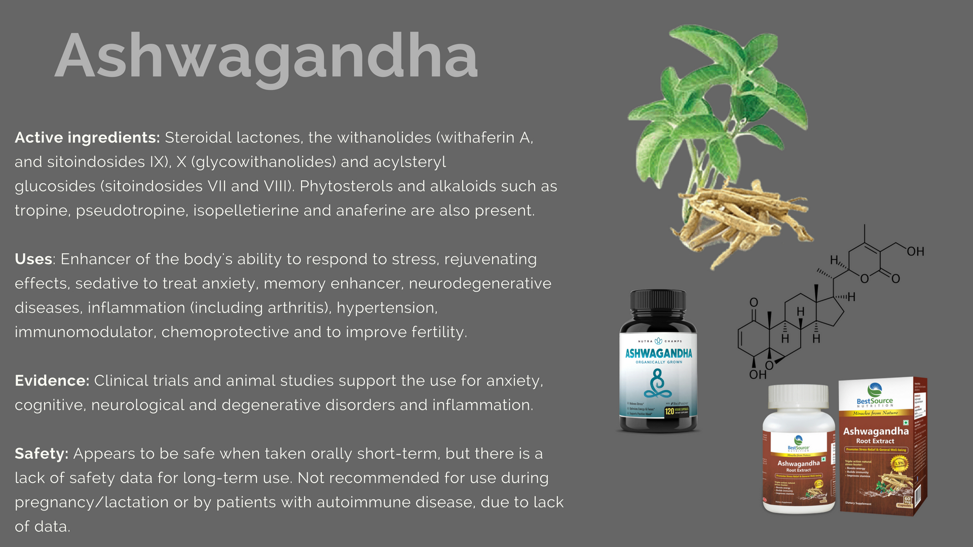Ashwagandha or Withania somnifera L., is a green shrub of the family Solana...